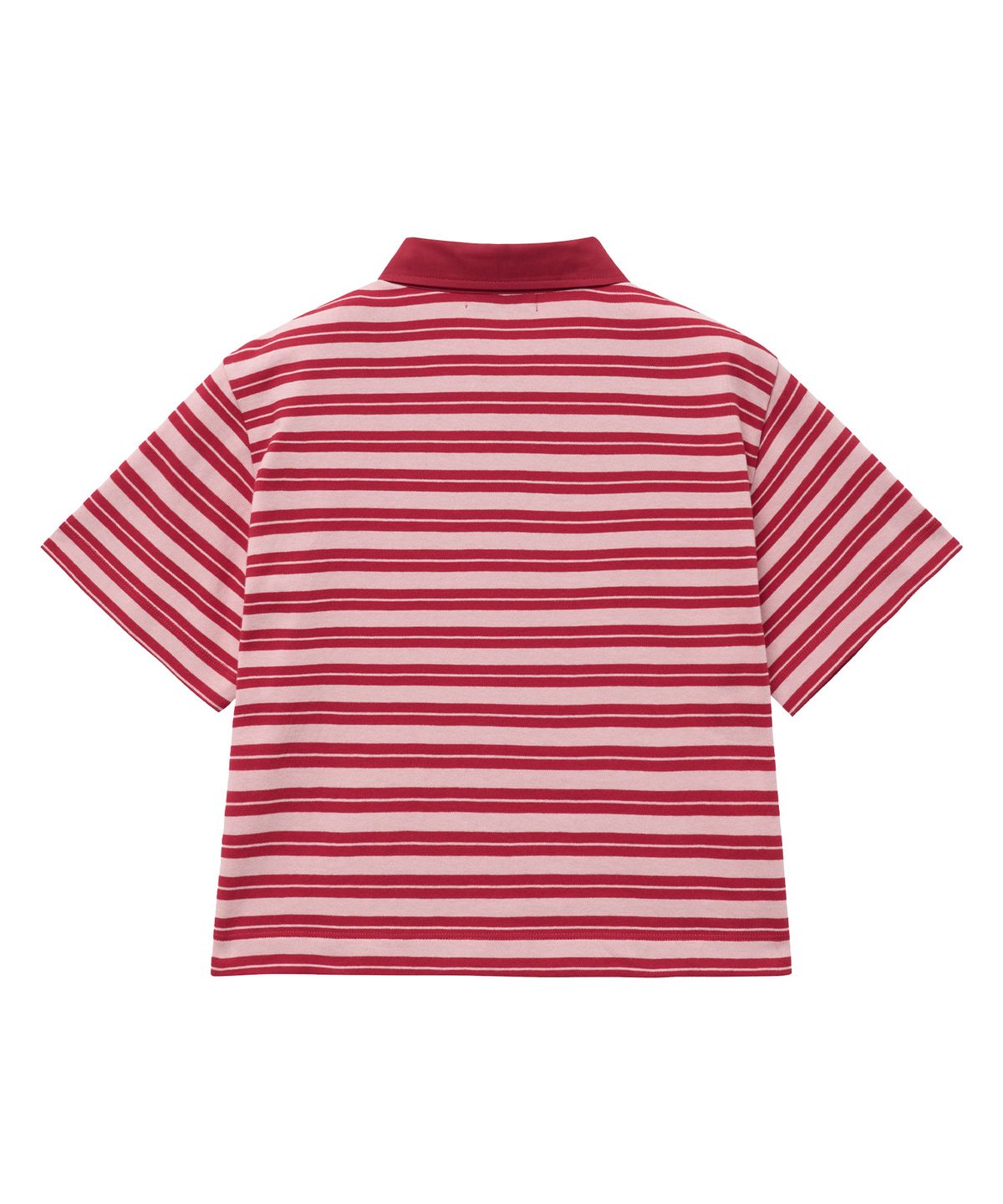 데이지신드롬(DAISY SYNDROME) ESSENTIAL STRIPE COLLAR TEE pink