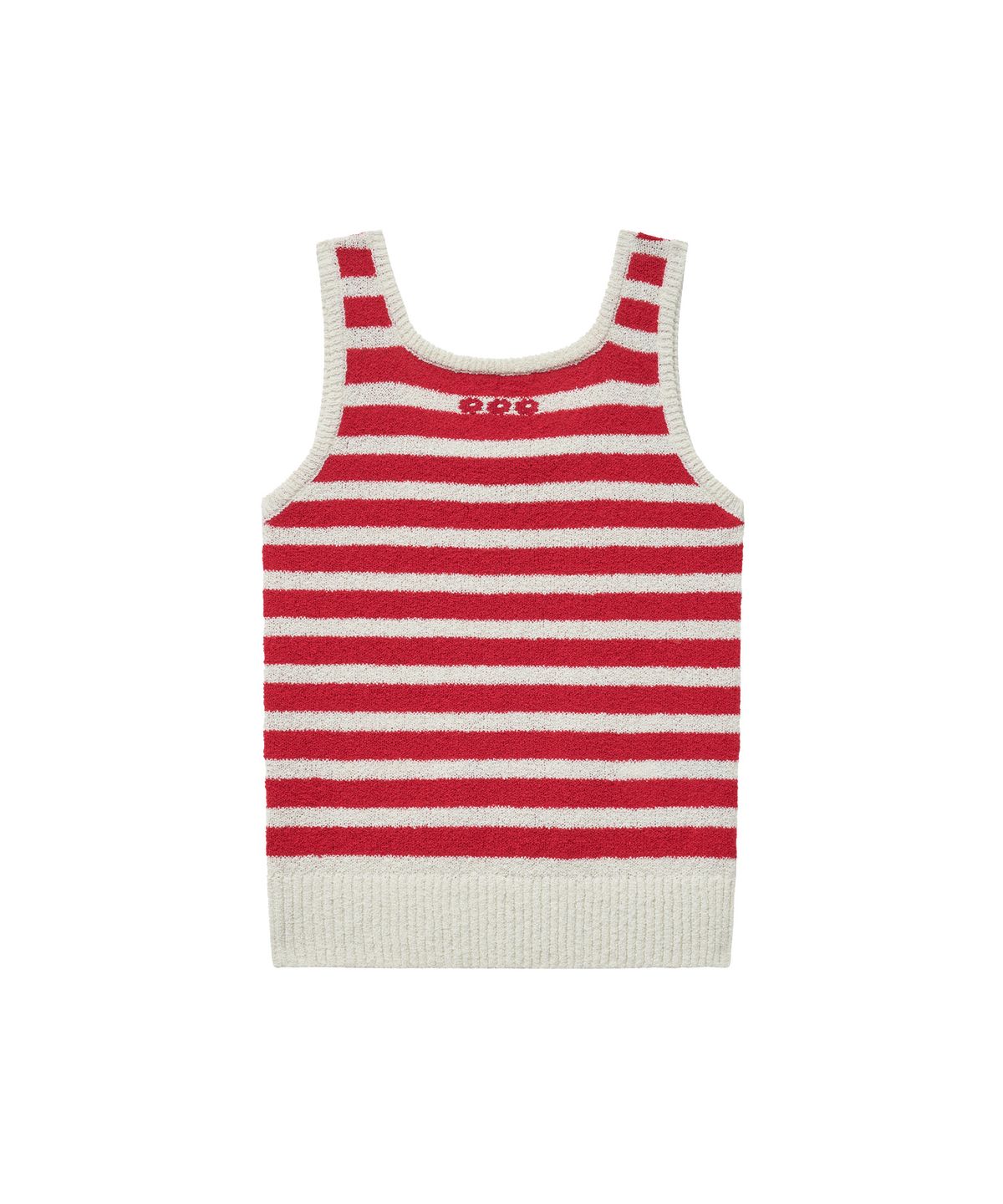 데이지신드롬(DAISY SYNDROME) SQUARE STRIPE SLEEVELESS KNIT red