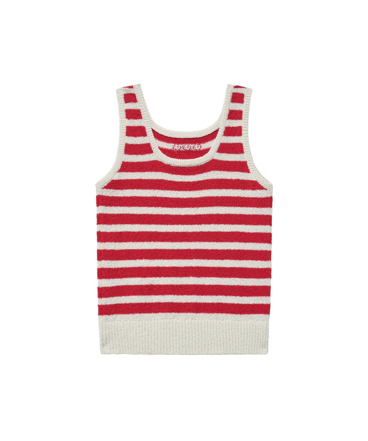 데이지신드롬(DAISY SYNDROME) SQUARE STRIPE SLEEVELESS KNIT red