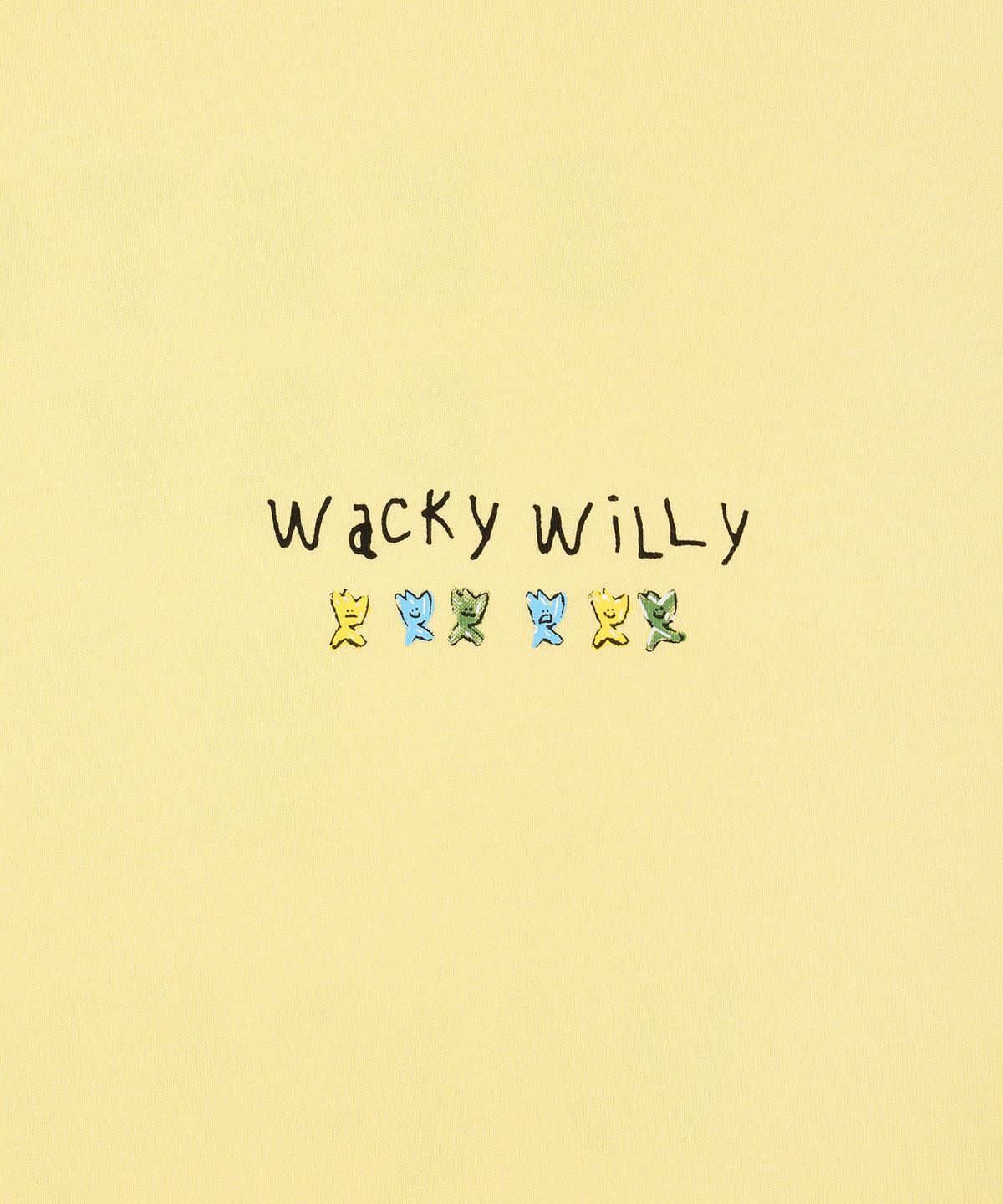 와키윌리(WACKY WILLY) 키키 타이포 그래픽 반팔 티셔츠 옐로우