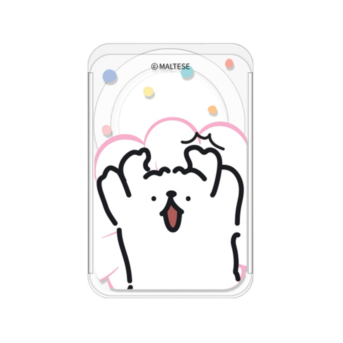 케이스픽스(CASEFIX) 몰티즈 몰캉티즈 투명 맥세이프 슬라이드 카드지갑