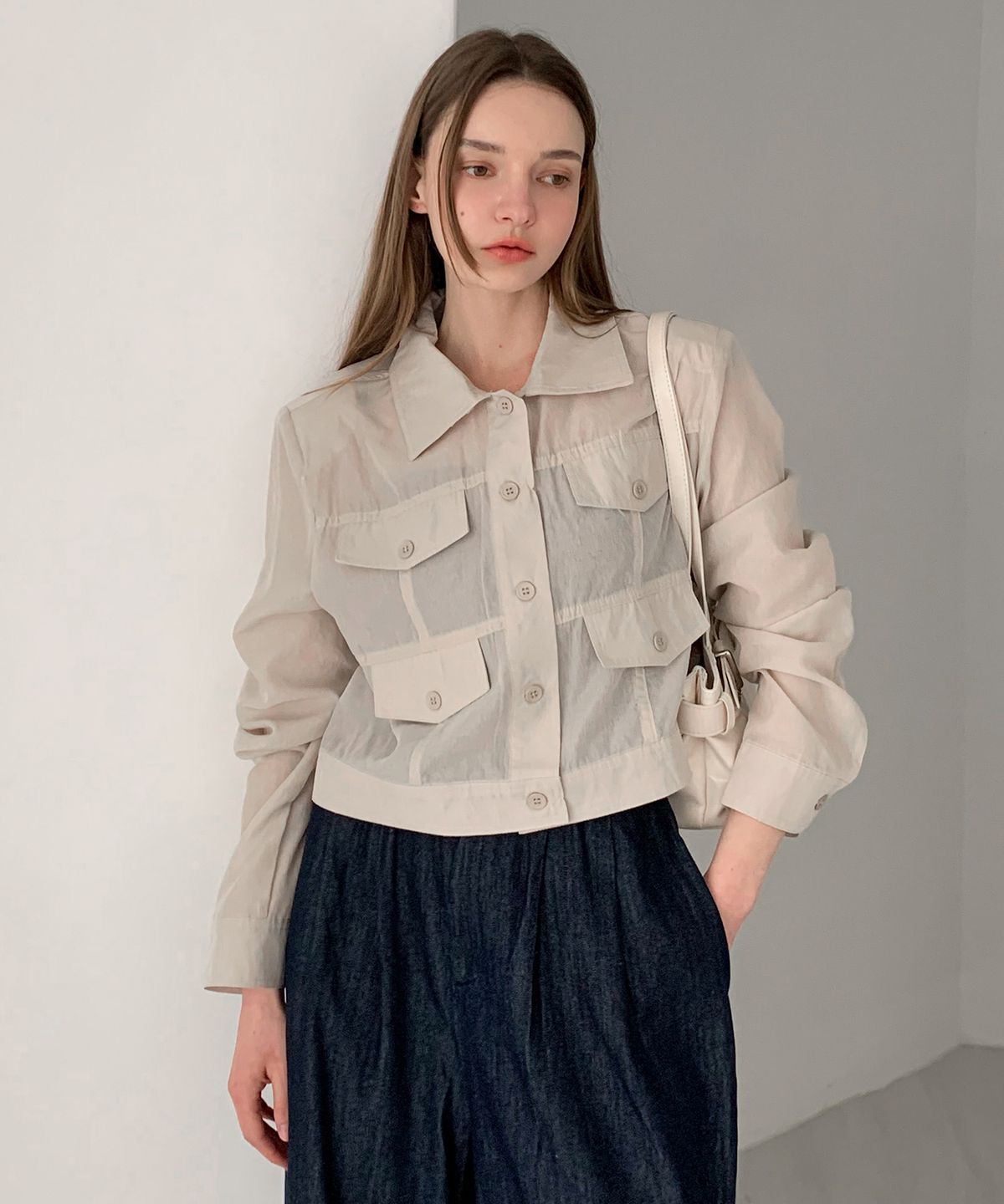 바스카라(VASCARA) Sheer Summer Crop Jacket (4colors)