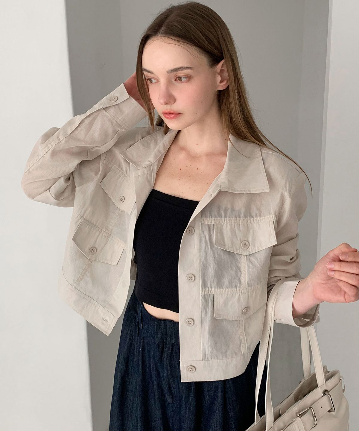 바스카라(VASCARA) Sheer Summer Crop Jacket (4colors)