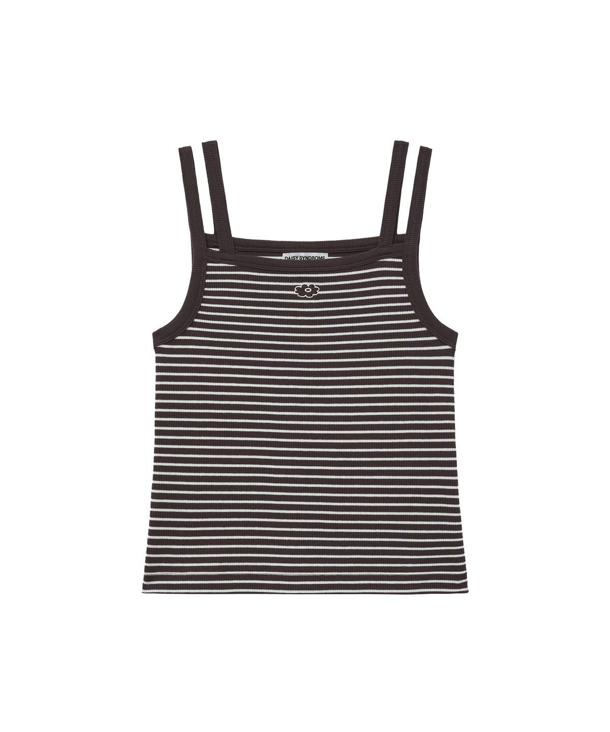 데이지신드롬(DAISY SYNDROME) STRAP RIBBED SLEEVELESS brown