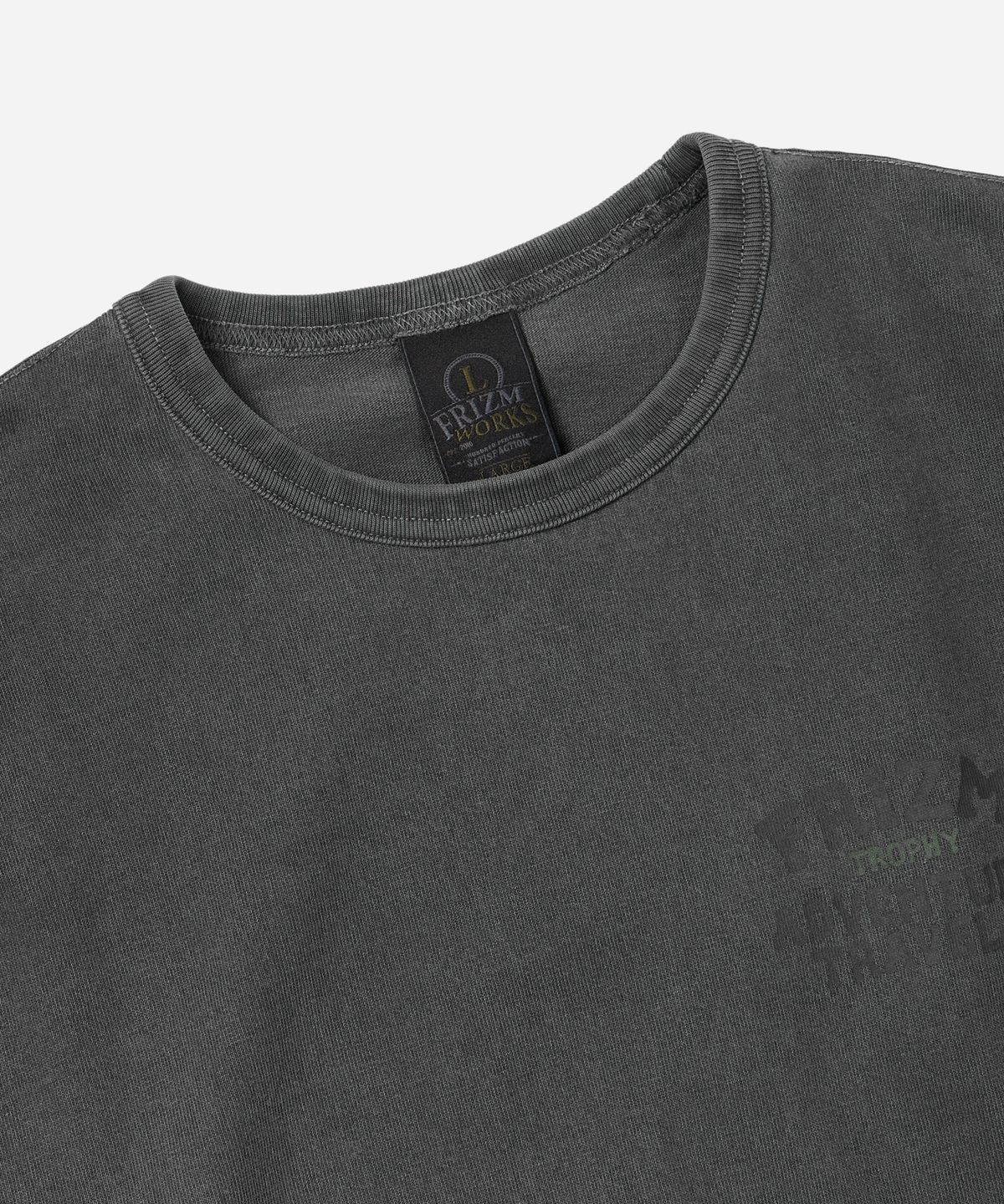 프리즘웍스(FRIZMWORKS) TROPHY PIGMENT DYEING TEE _ CHARCOAL