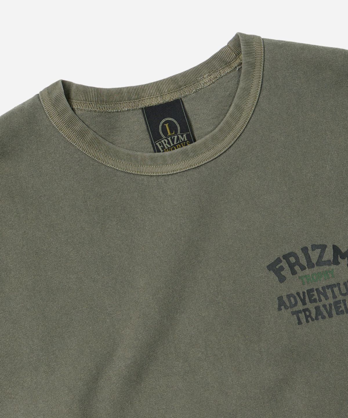 프리즘웍스(FRIZMWORKS) TROPHY PIGMENT DYEING TEE _ OLIVE