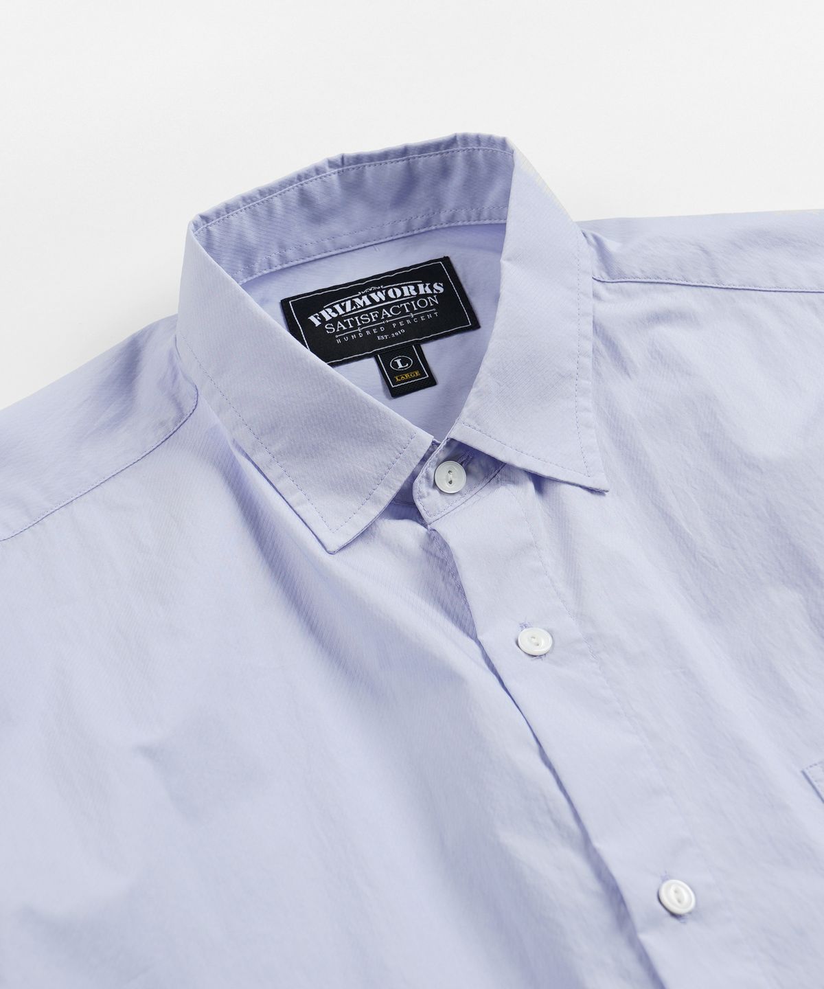 프리즘웍스(FRIZMWORKS) FEATHER CN RELAXED HALF SHIRT _ SKY BLUE