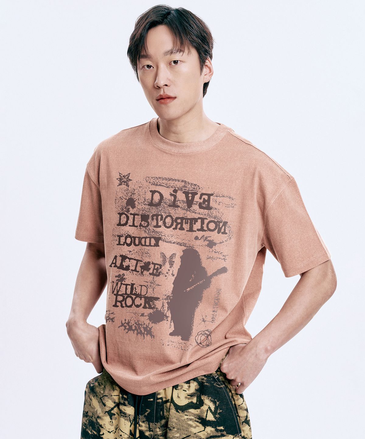 와일드락(WILDROCK) Wild DIVE 피그먼트 오버핏 반팔 티셔츠_5 COL