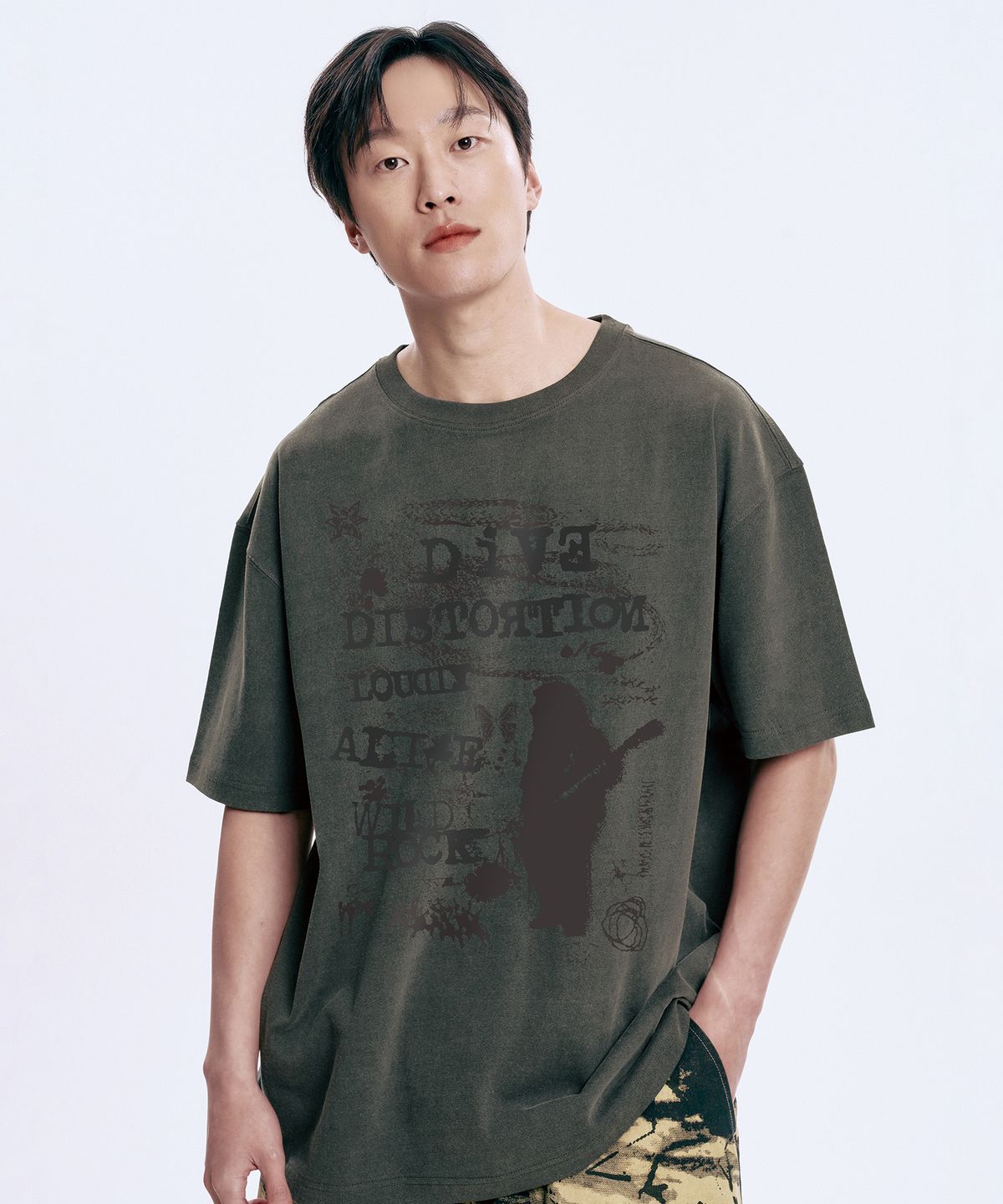 와일드락(WILDROCK) Wild DIVE 피그먼트 오버핏 반팔 티셔츠_5 COL