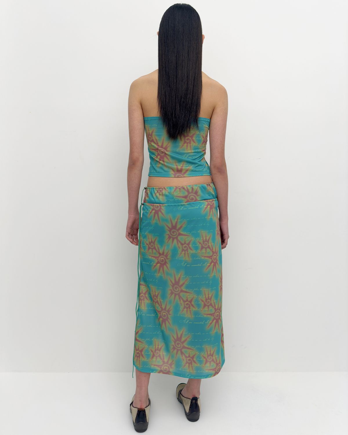퓨레(PUREE) Mural mesh halter neck top Papaya