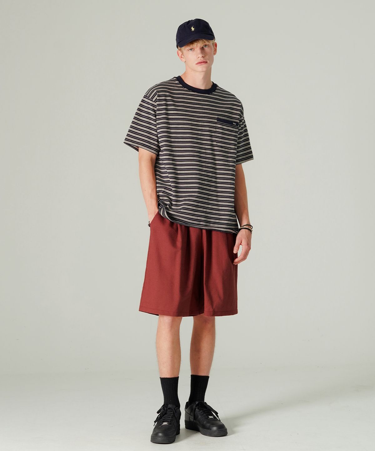 더블유브이프로젝트(WV PROJECT) 쿨 썸머 밴딩 숏팬츠 브릭 MMSP7799
