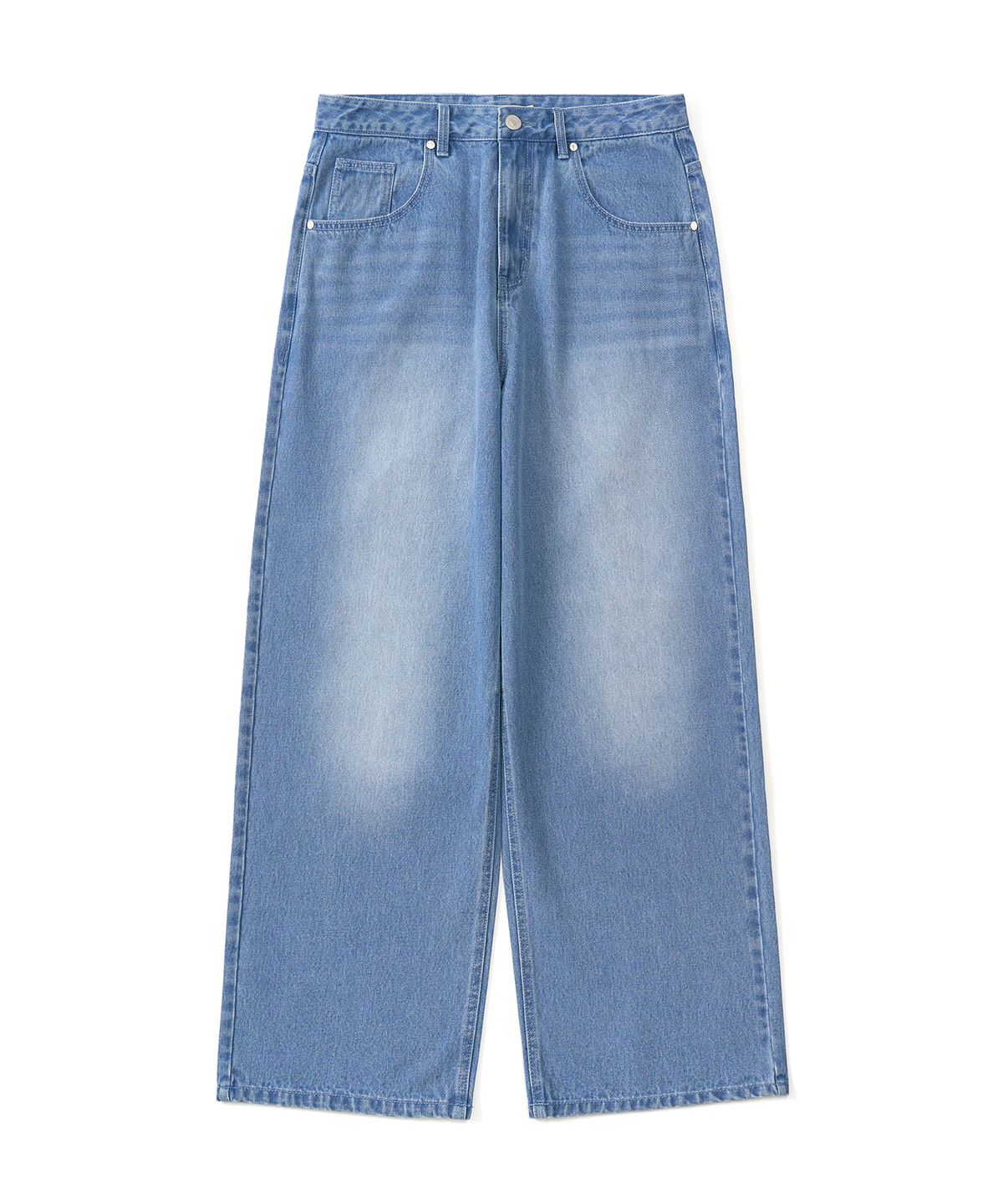 엑스컨테이너(EXCONTAINER) 딥 워싱 와이드 데님 팬츠  (BLUE)
