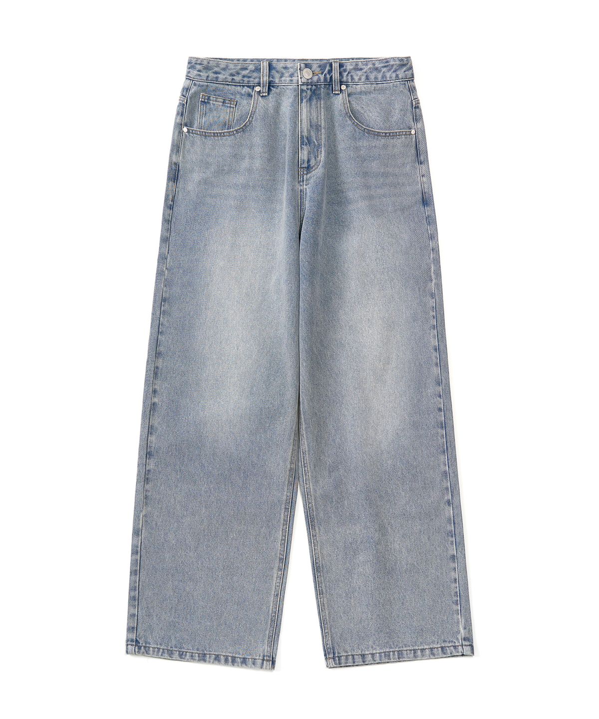 엑스컨테이너(EXCONTAINER) 딥 워싱 와이드 데님 팬츠  (VINTAGE BLUE)