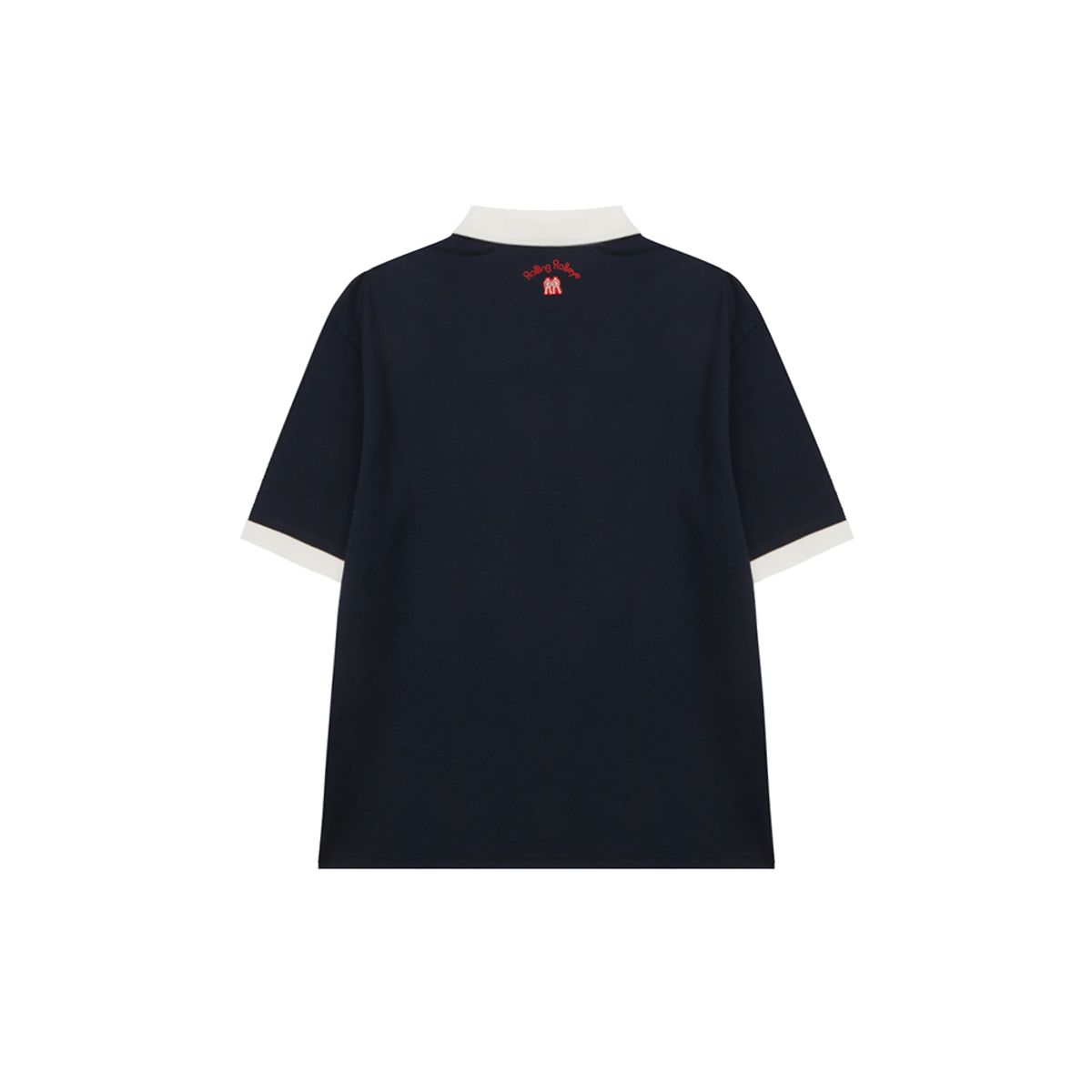 롤링롤라이(ROLLINGROLLEYE) 맨즈 레드 빅로고 패치 카라티 네이비 Men’s Red Big Logo Patch Collar T-Shirt Navy