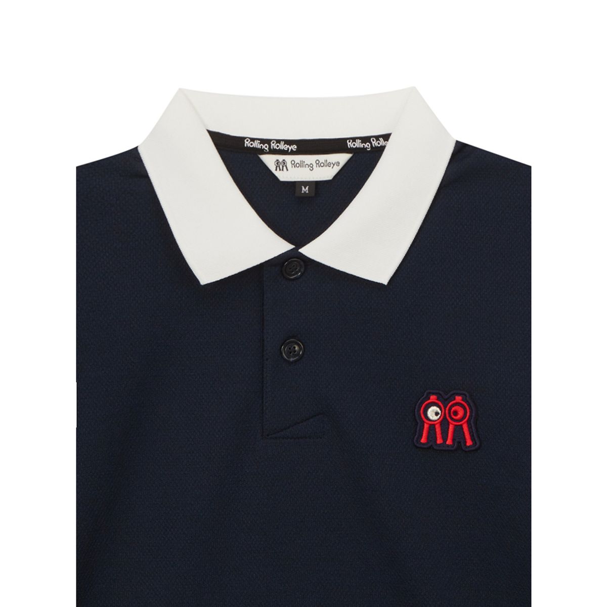 롤링롤라이(ROLLINGROLLEYE) 맨즈 레드 빅로고 패치 카라티 네이비 Men’s Red Big Logo Patch Collar T-Shirt Navy