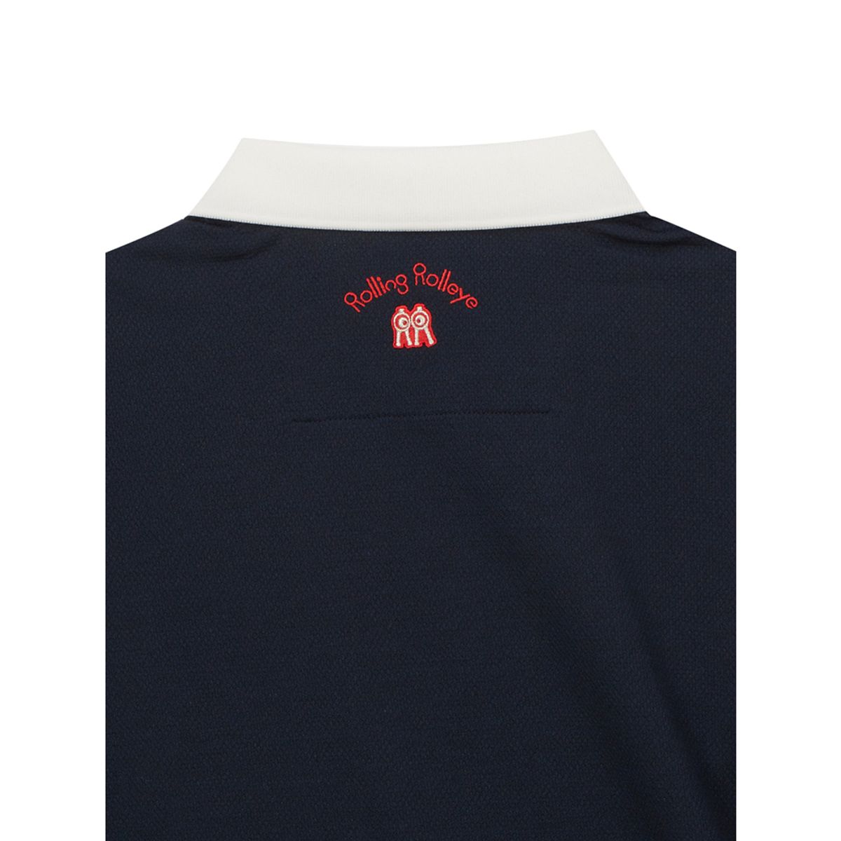 롤링롤라이(ROLLINGROLLEYE) 맨즈 레드 빅로고 패치 카라티 네이비 Men’s Red Big Logo Patch Collar T-Shirt Navy