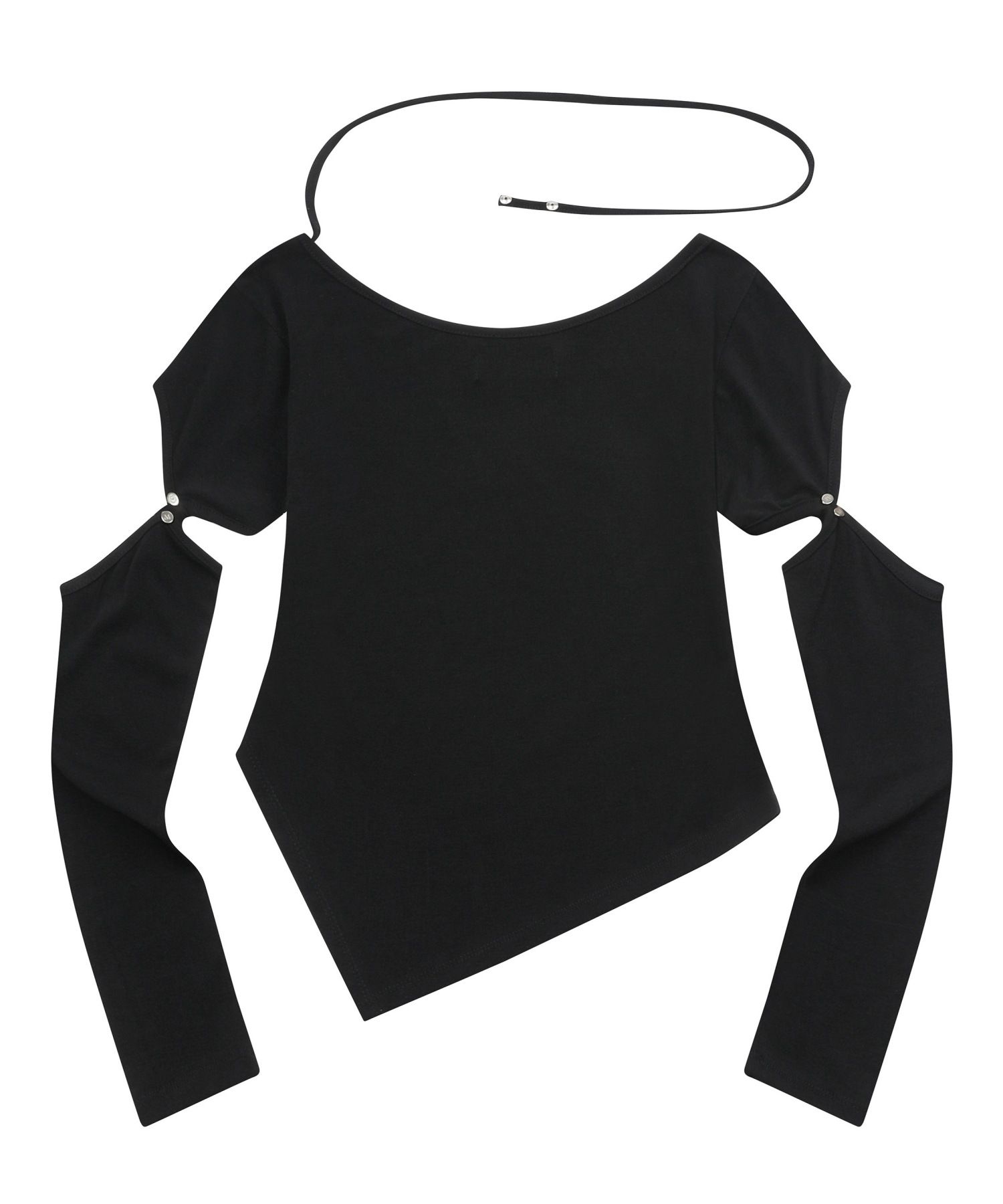 ◆MUCENT◆ Noel l Logo Rivet Cutout Unbalanced Long Slee MUSINSA | MUCENT Noel Metal Logo Rivet Cutout Unbalanced