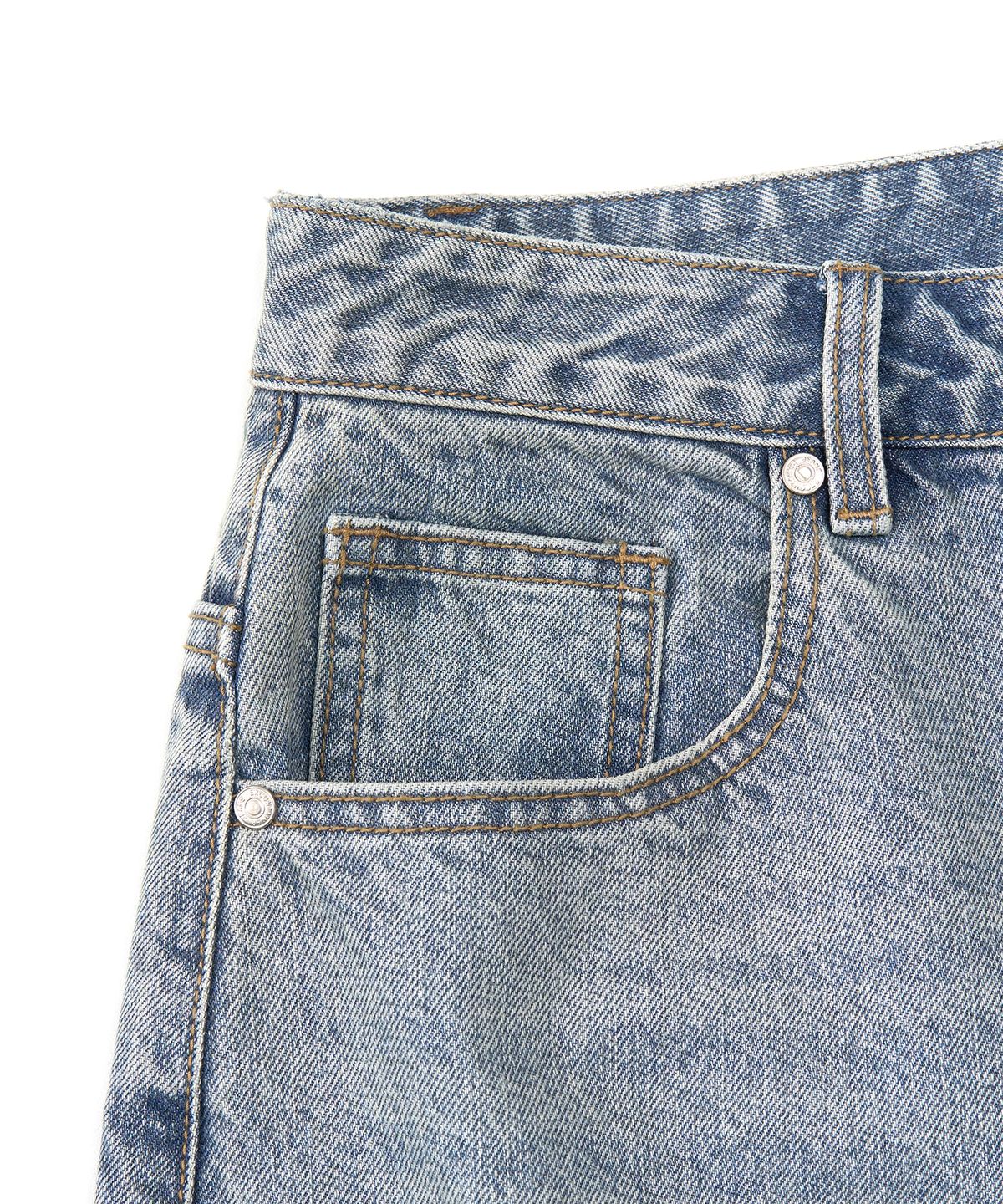 엑스컨테이너(EXCONTAINER) 인시전 버뮤다 데님 팬츠 (LIGHT BLUE)