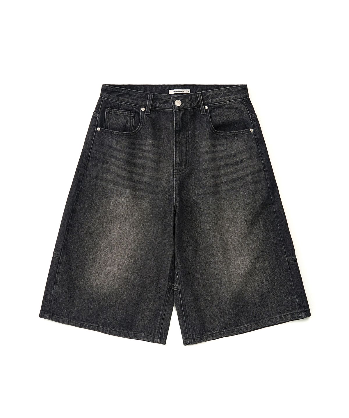 엑스컨테이너(EXCONTAINER) 인시전 버뮤다 데님 팬츠 (WASHED BLACK)