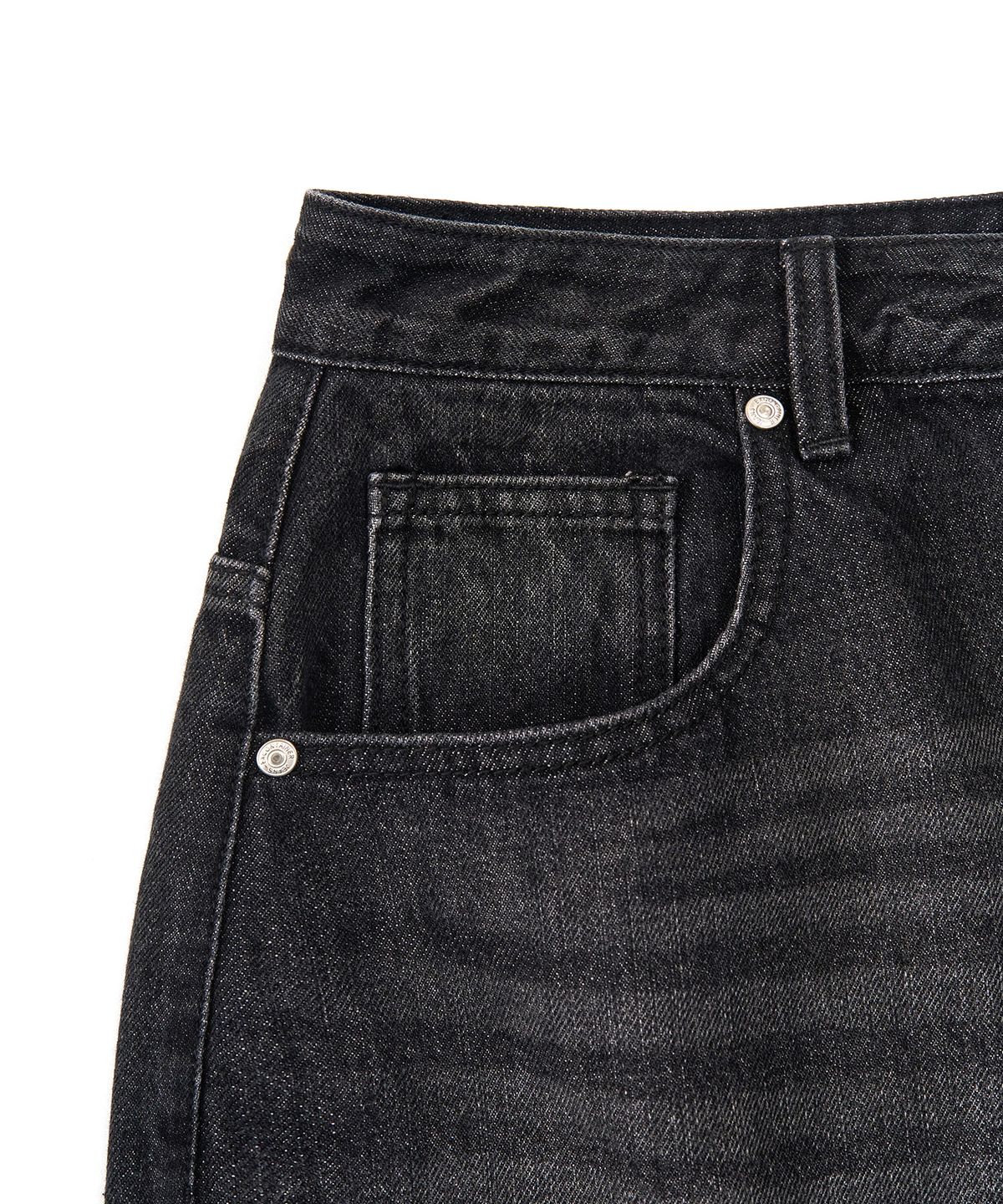 엑스컨테이너(EXCONTAINER) 인시전 버뮤다 데님 팬츠 (WASHED BLACK)