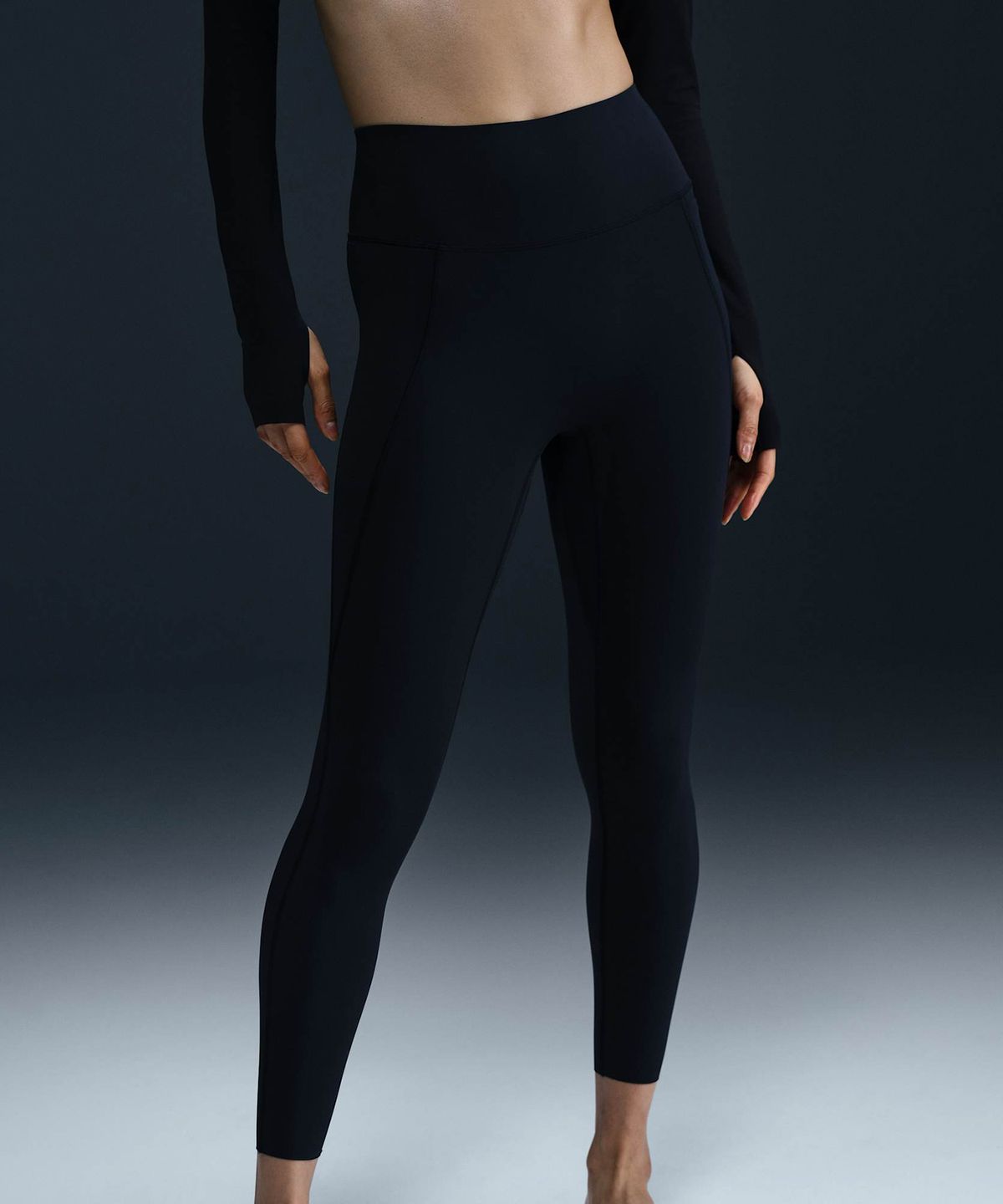 나이키(NIKE) 유니버사 미디엄 서포트 하이웨이스트 7/8 포켓 레깅스 W - 블랙:앤트러사이트:다크 스모크 그레이 / HQ6814-010