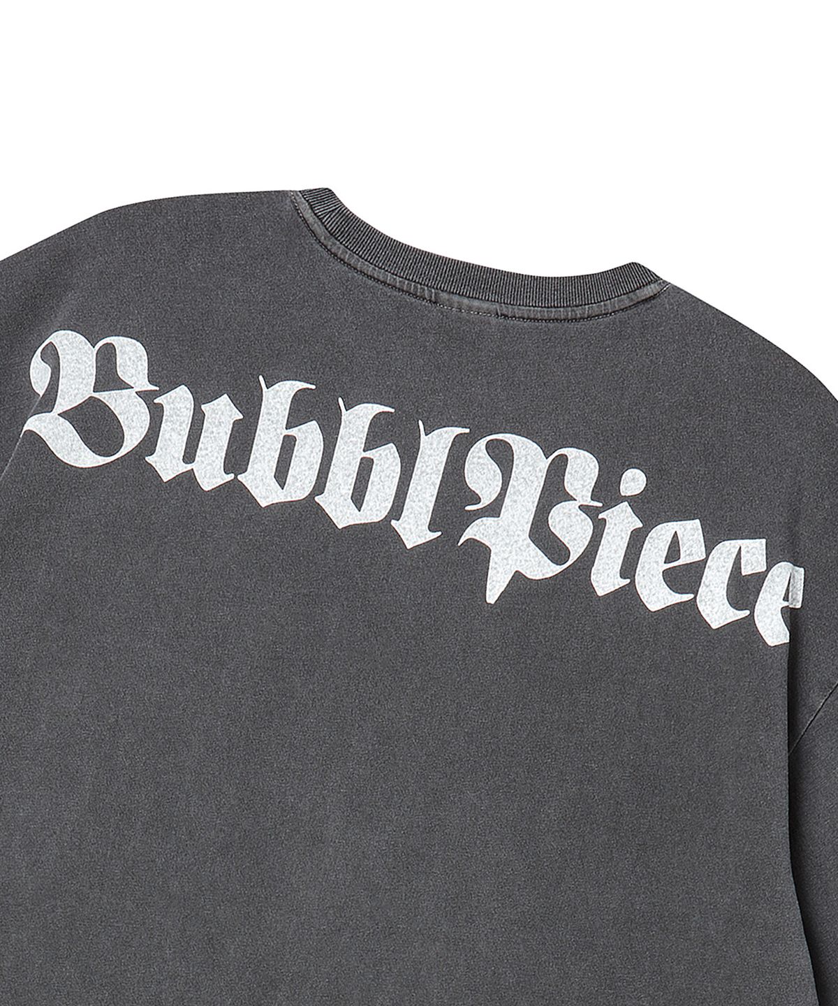 버블피스(BUBBLPIECE) 20수 미들에이지 티셔츠_피그먼트 차콜