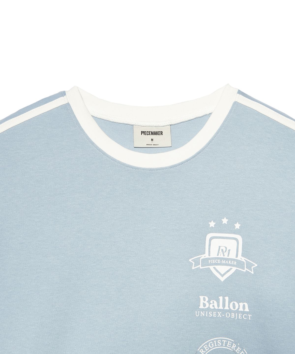 피스메이커(PIECE MAKER) [2TYPE] TRACK JERSEY HEAVY COTTON TEE (SKY BLUE)