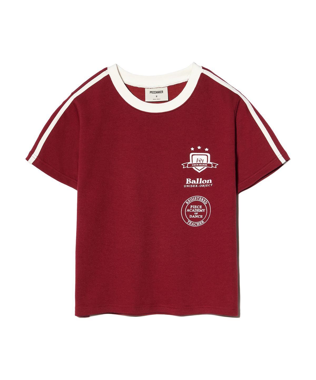 피스메이커(PIECE MAKER) [2TYPE] TRACK JERSEY HEAVY COTTON TEE (BURGUNDY)