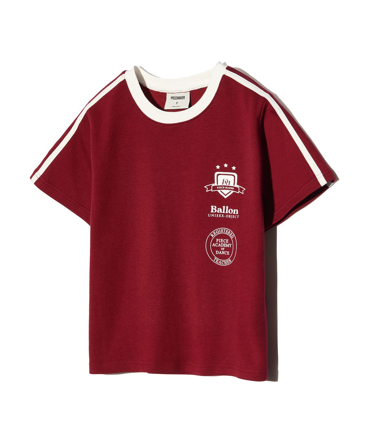 피스메이커(PIECE MAKER) [2TYPE] TRACK JERSEY HEAVY COTTON TEE (BURGUNDY)