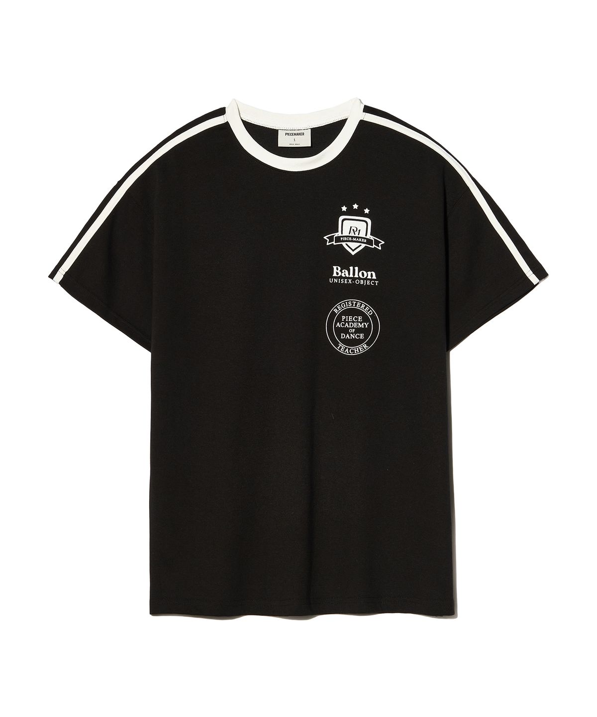 피스메이커(PIECE MAKER) [2TYPE] TRACK JERSEY HEAVY COTTON TEE (BLACK)