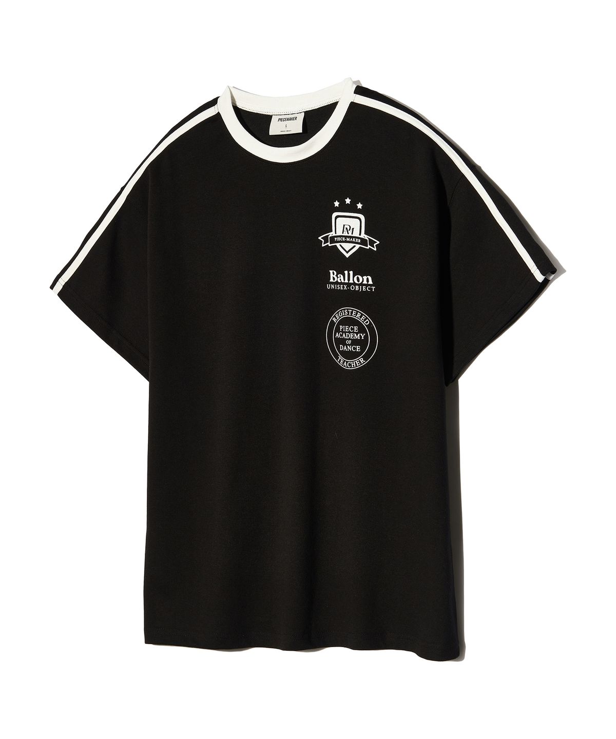 피스메이커(PIECE MAKER) [2TYPE] TRACK JERSEY HEAVY COTTON TEE (BLACK)