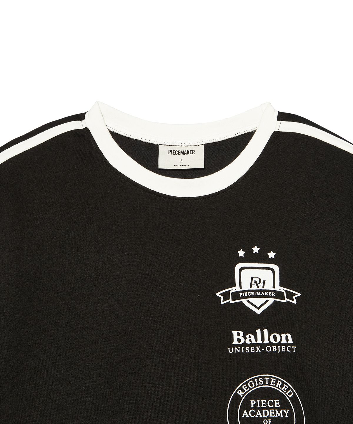 피스메이커(PIECE MAKER) [2TYPE] TRACK JERSEY HEAVY COTTON TEE (BLACK)