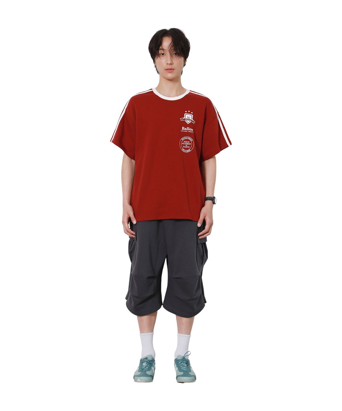 피스메이커(PIECE MAKER) [2TYPE] TRACK JERSEY HEAVY COTTON TEE (BLACK)