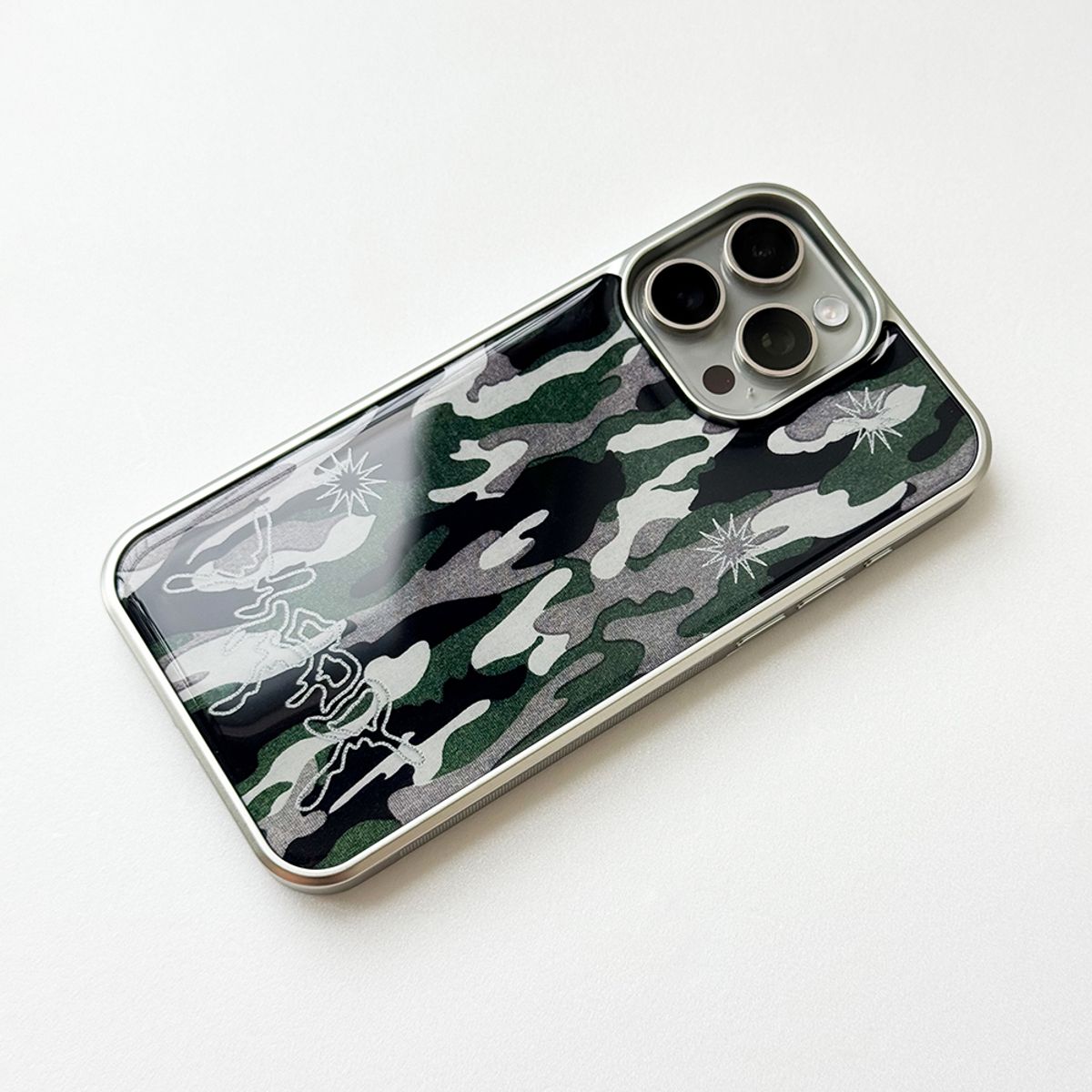 메모리즈바운더리(MEMORIESBOUNDARY) Sharpburst Camouflage Phone Case (SV_Green)