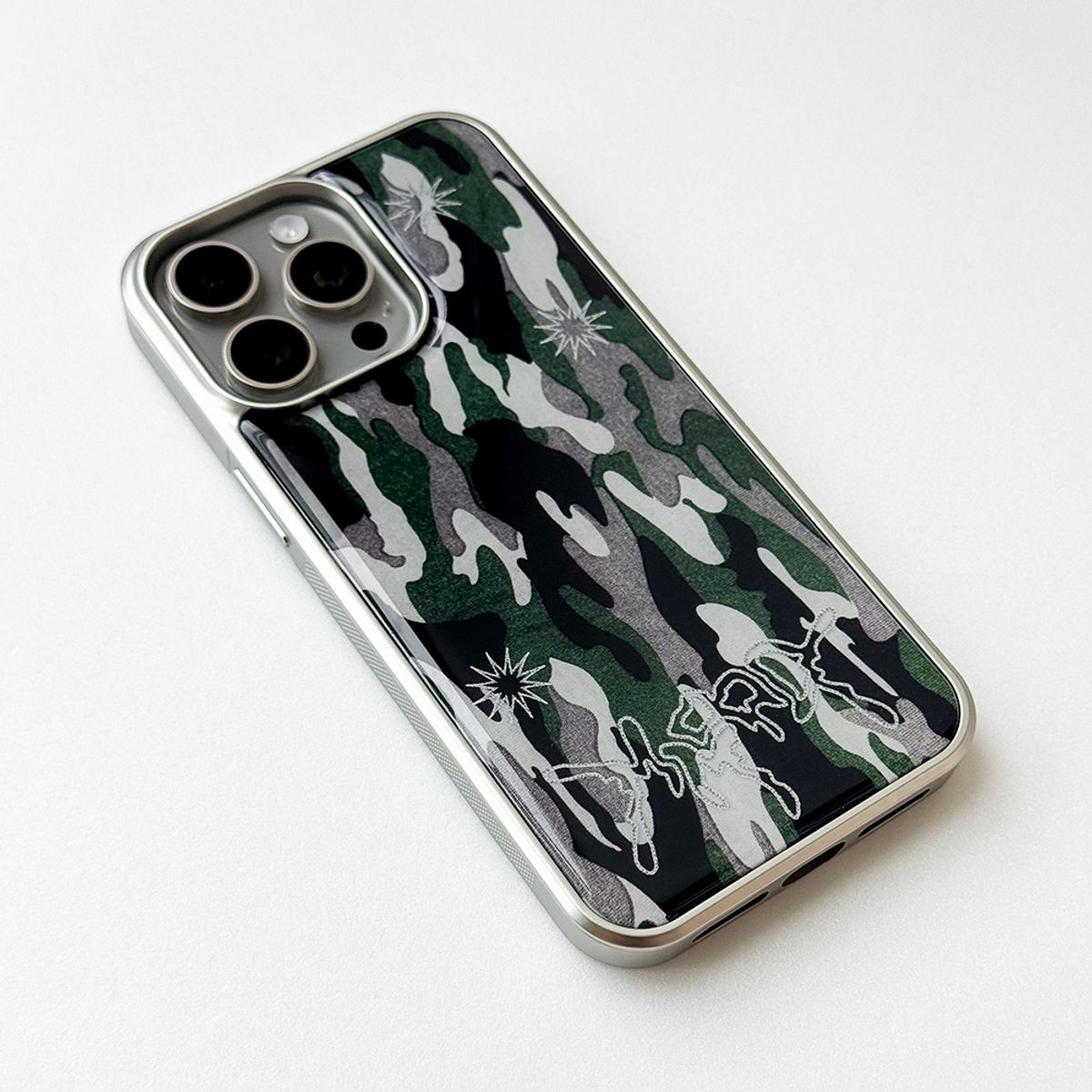 메모리즈바운더리(MEMORIESBOUNDARY) Sharpburst Camouflage Phone Case (SV_Green)