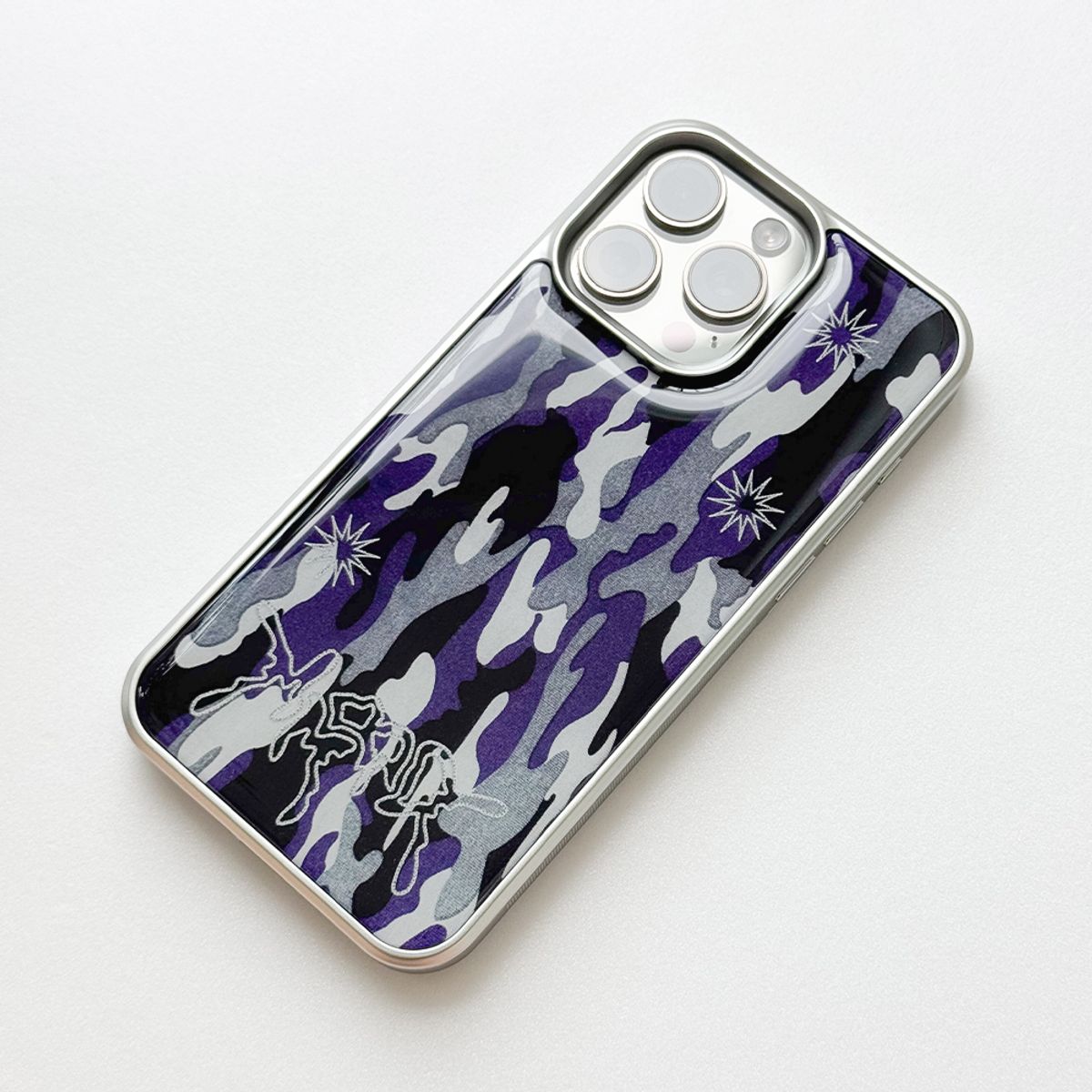 메모리즈바운더리(MEMORIESBOUNDARY) Sharpburst Camouflage Phone Case (SV_Purple)