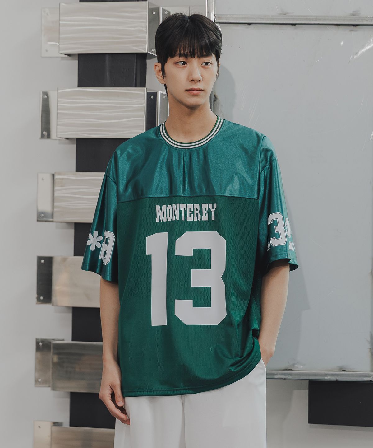 앨빈클로(ALVINCLO) 믹스드 럭비 오버핏 메쉬 반팔티 AST2848 (3 COLOR)