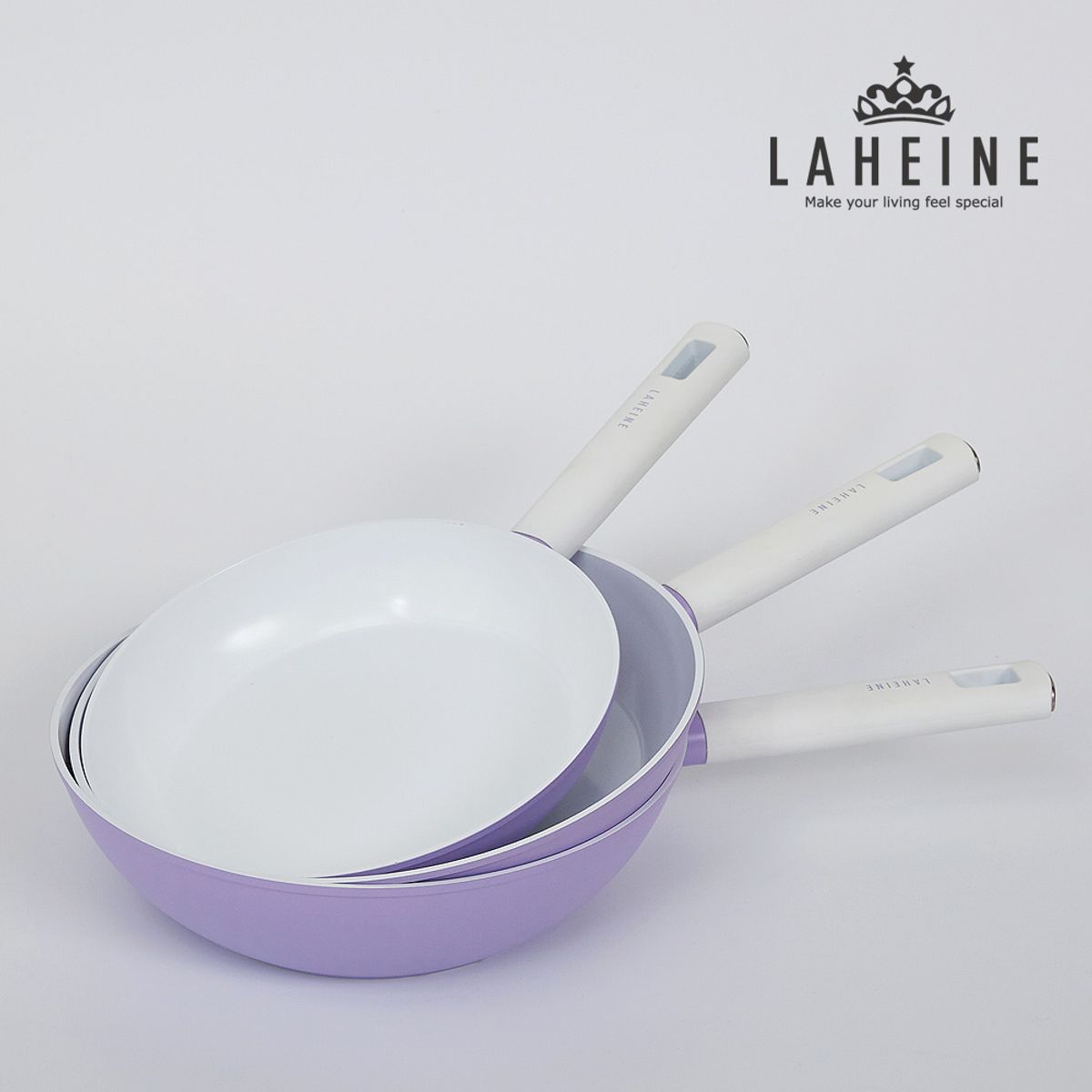 라헨느(LAHEINE) 더 퀀 포토프 퍼플 IH 세라믹코팅 프라이팬/궁중팬(24팬/28팬/28웍) 7type
