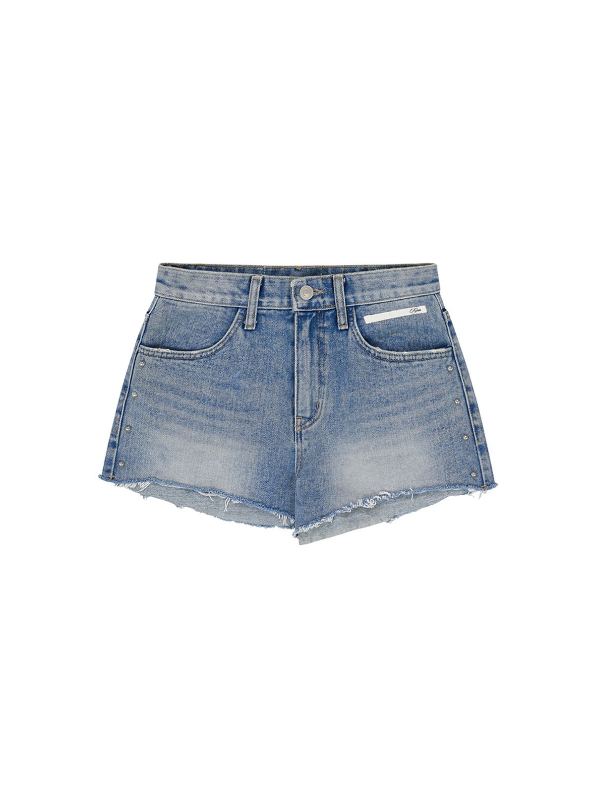 기준(KIJUN) Studded Denim Shorts Light Blue