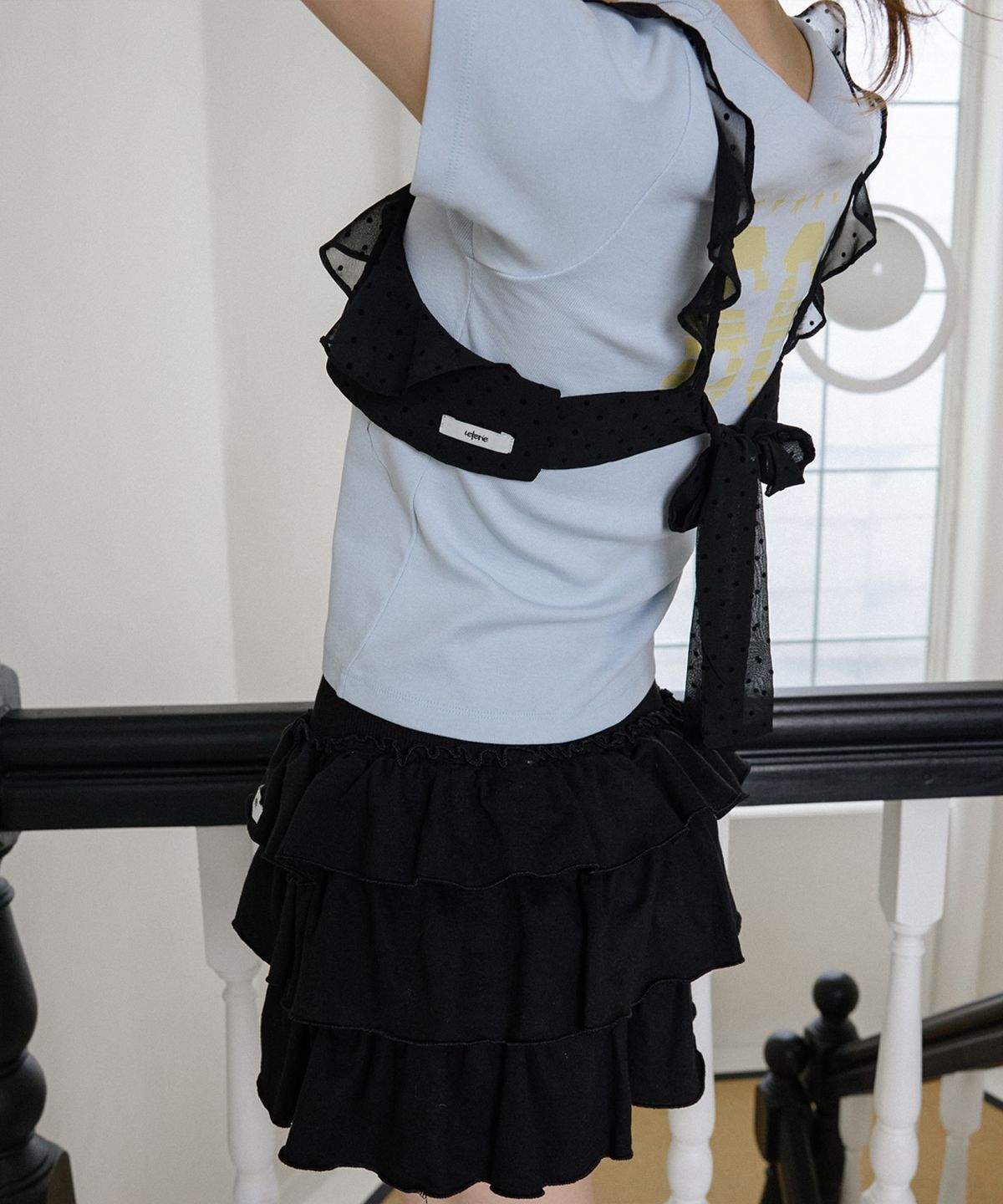레터리(LETERIE) CANCAN BANDING MINI SKIRT_BLACK
