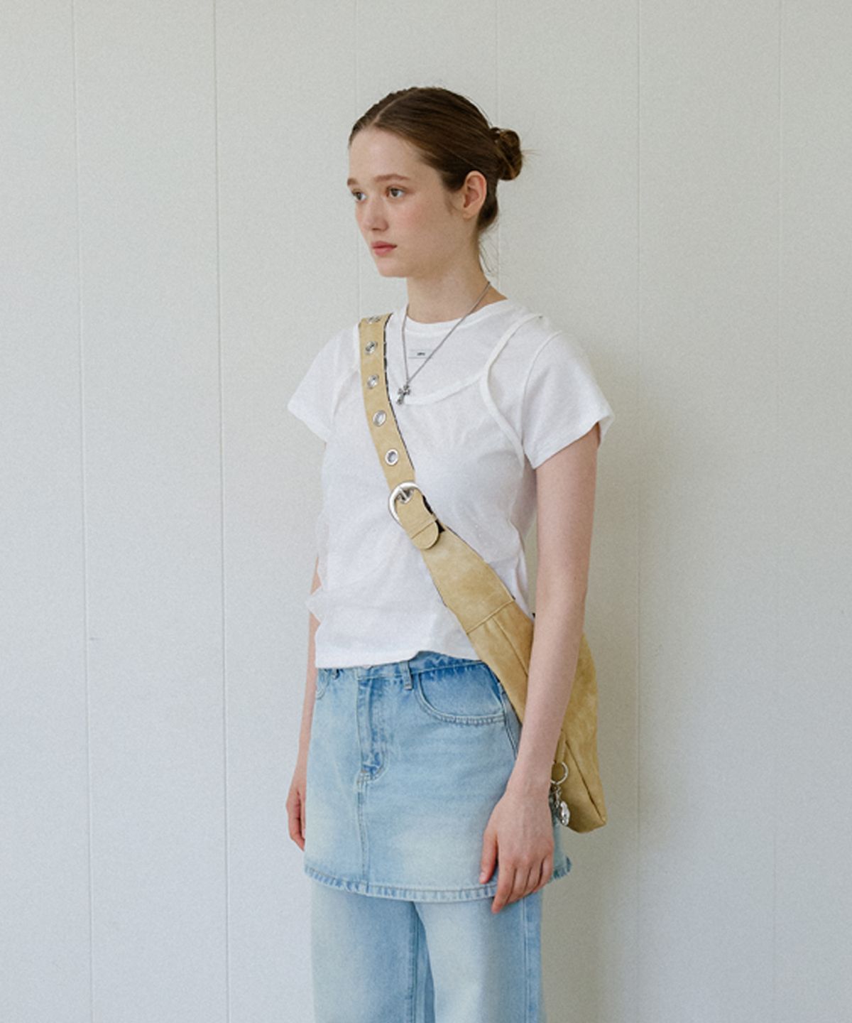 레터리(LETERIE) BUSTIER LAYERED T-SHIRT_DOT WHITE