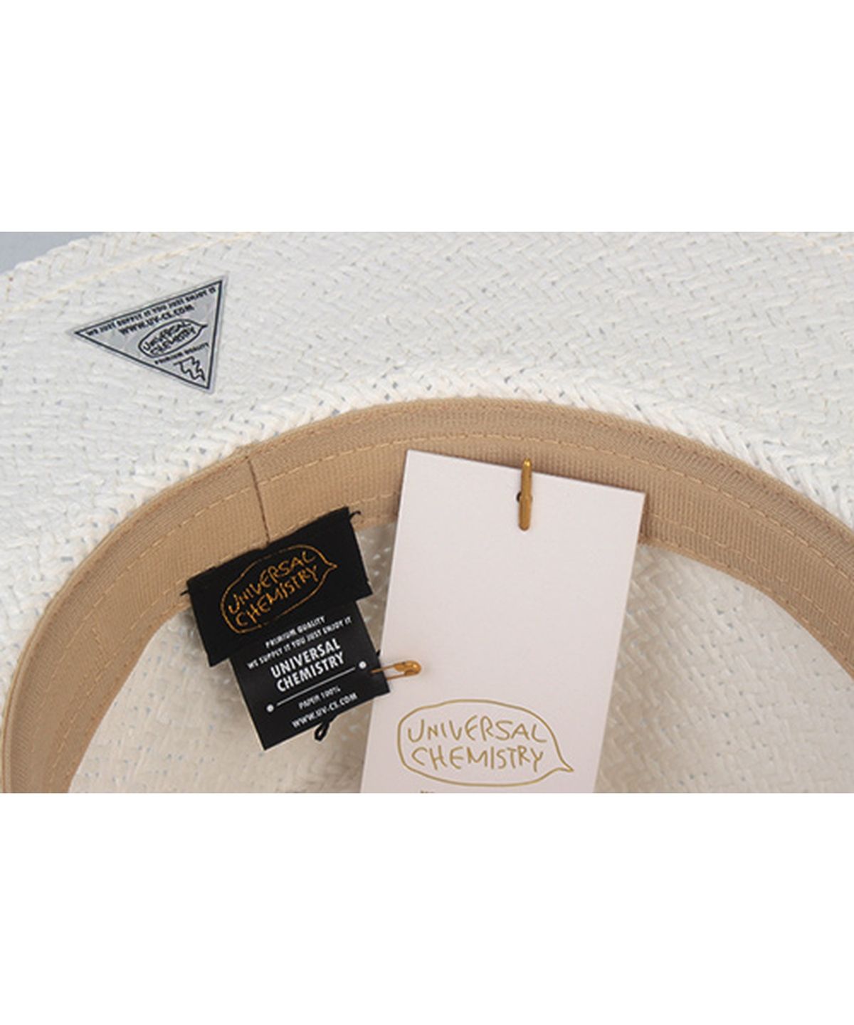 유니버셜 케미스트리(UNIVERSAL CHEMISTRY) Summer Simple White Fedora - Big Size 여름페도라
