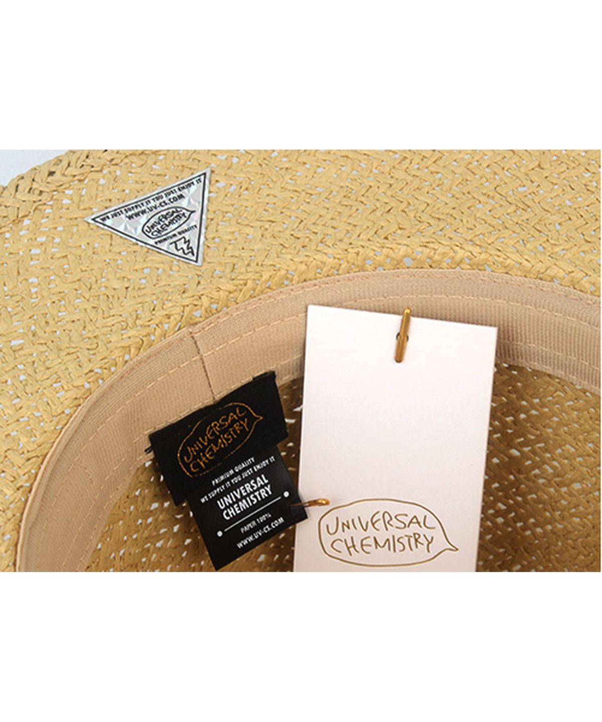 유니버셜 케미스트리(UNIVERSAL CHEMISTRY) Summer Simple Beige Fedora - Big Size 여름페도라