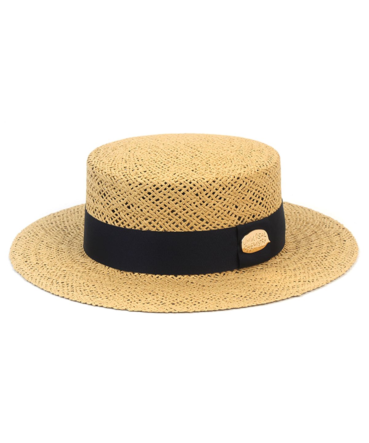 유니버셜 케미스트리(UNIVERSAL CHEMISTRY) Beige Navy Line Panama Hat 파나마햇