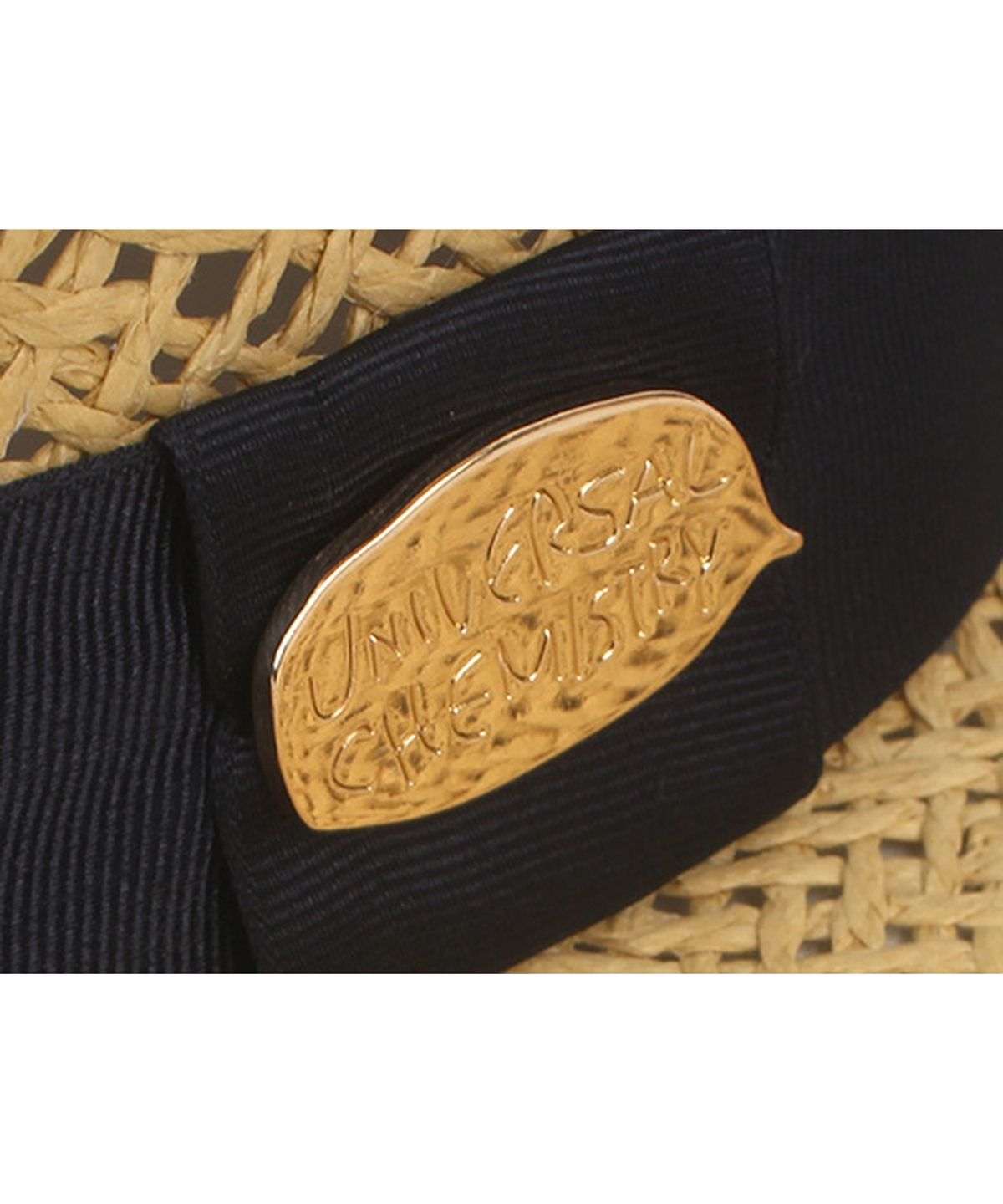 유니버셜 케미스트리(UNIVERSAL CHEMISTRY) Beige Navy Line Panama Hat 파나마햇