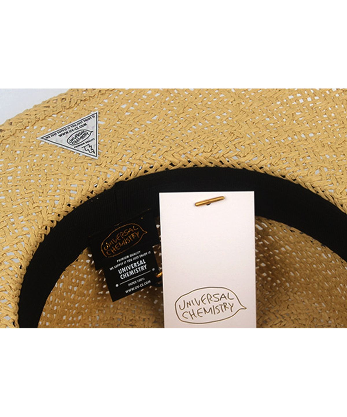 유니버셜 케미스트리(UNIVERSAL CHEMISTRY) Beige Ivory Line Panama Hat 파나마햇