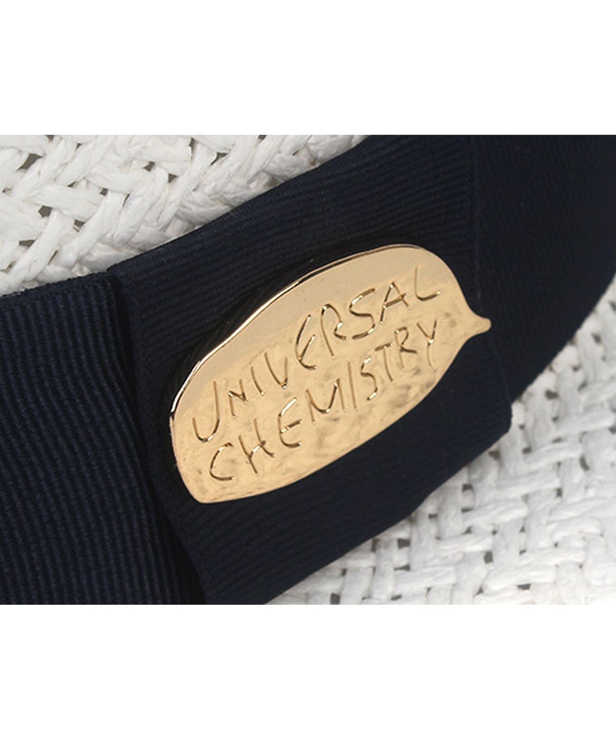 유니버셜 케미스트리(UNIVERSAL CHEMISTRY) Navy Line White Short Panama Hat 파나마햇