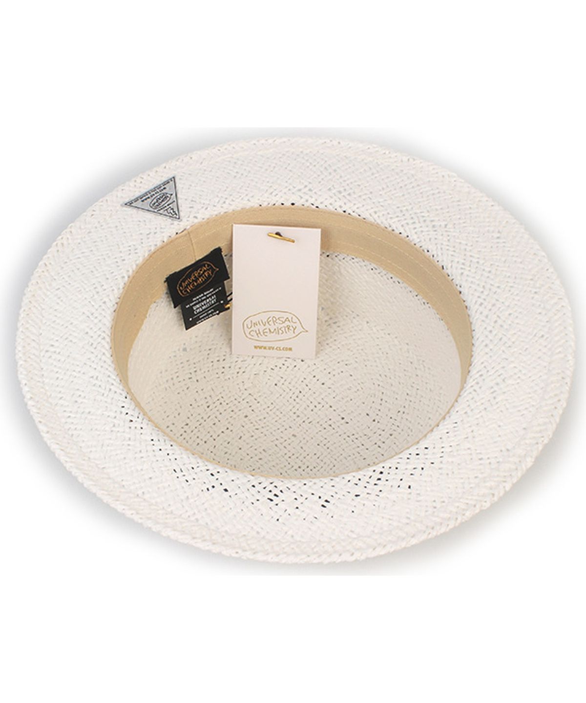 유니버셜 케미스트리(UNIVERSAL CHEMISTRY) Ivory Line White Short Panama Hat 파나마햇
