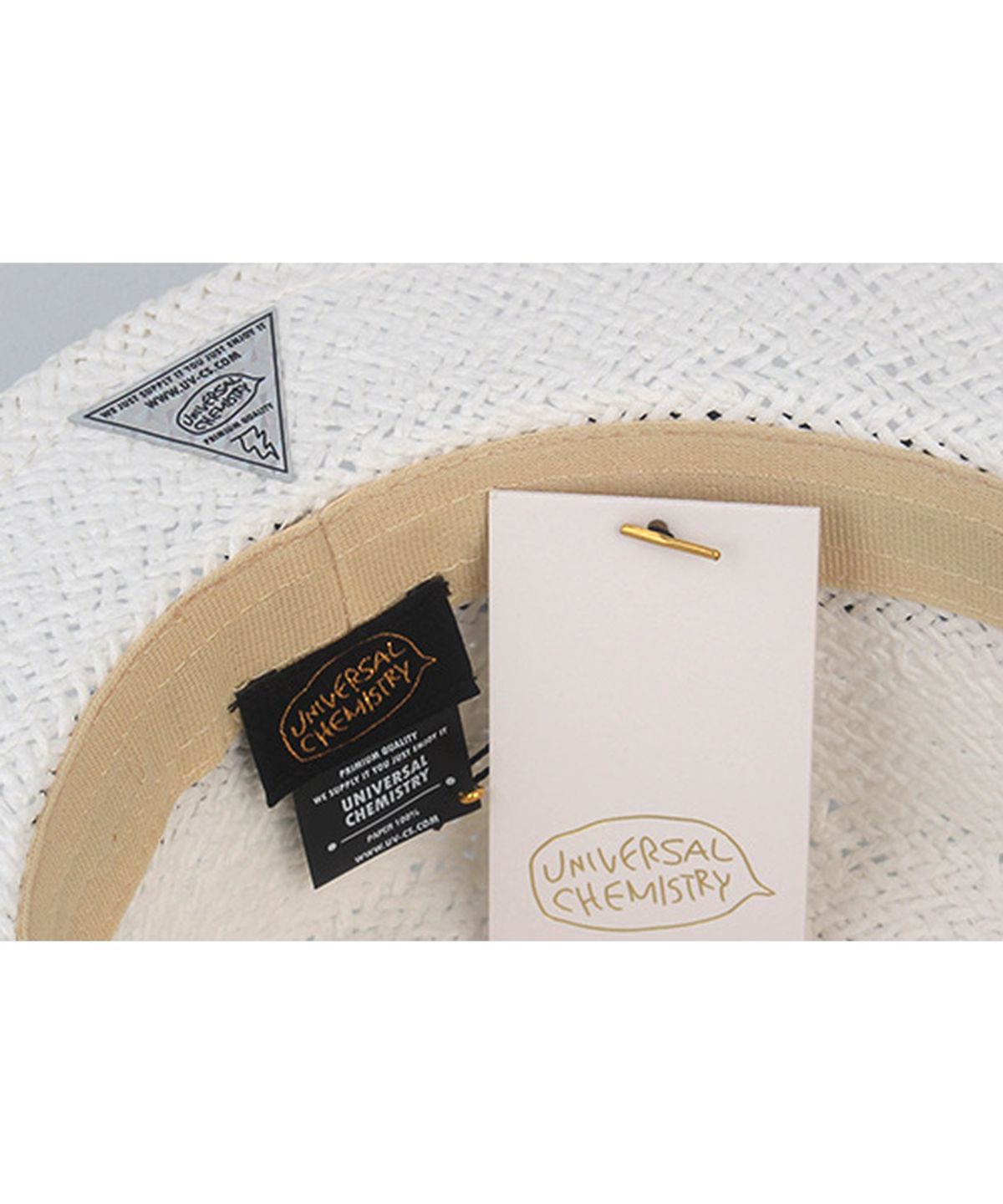 유니버셜 케미스트리(UNIVERSAL CHEMISTRY) Ivory Line White Short Panama Hat 파나마햇