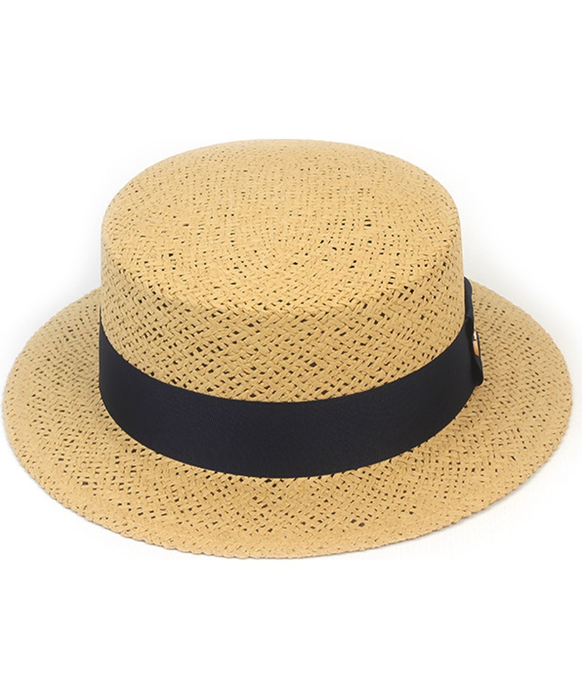 유니버셜 케미스트리(UNIVERSAL CHEMISTRY) Navy Line Beige Short Panama Hat 파나마햇